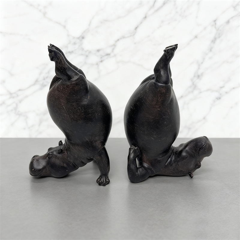 Home Gym Zen - Yoga Hippo Resin Figurine Zen Pose
