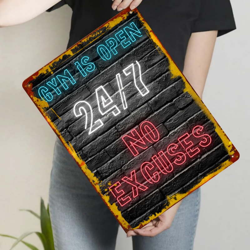 Gym 24 7 Open Neon Effect Meta - đánh giá và giá Home Gym Quotes