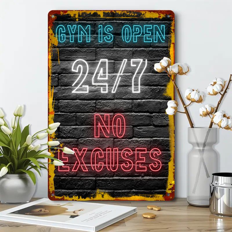 Gym 24 7 Open Neon Effect Meta - đánh giá và giá Home Gym Quotes
