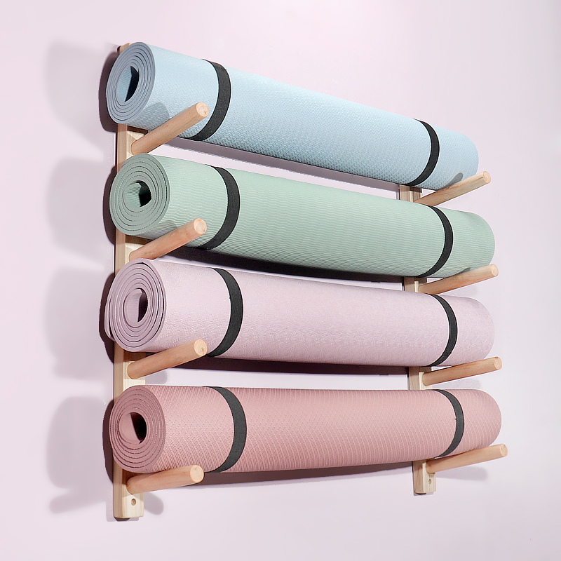 Wooden Yoga Mat Holder Wall Mo - đánh giá và giá Home Gym Yoga Storage