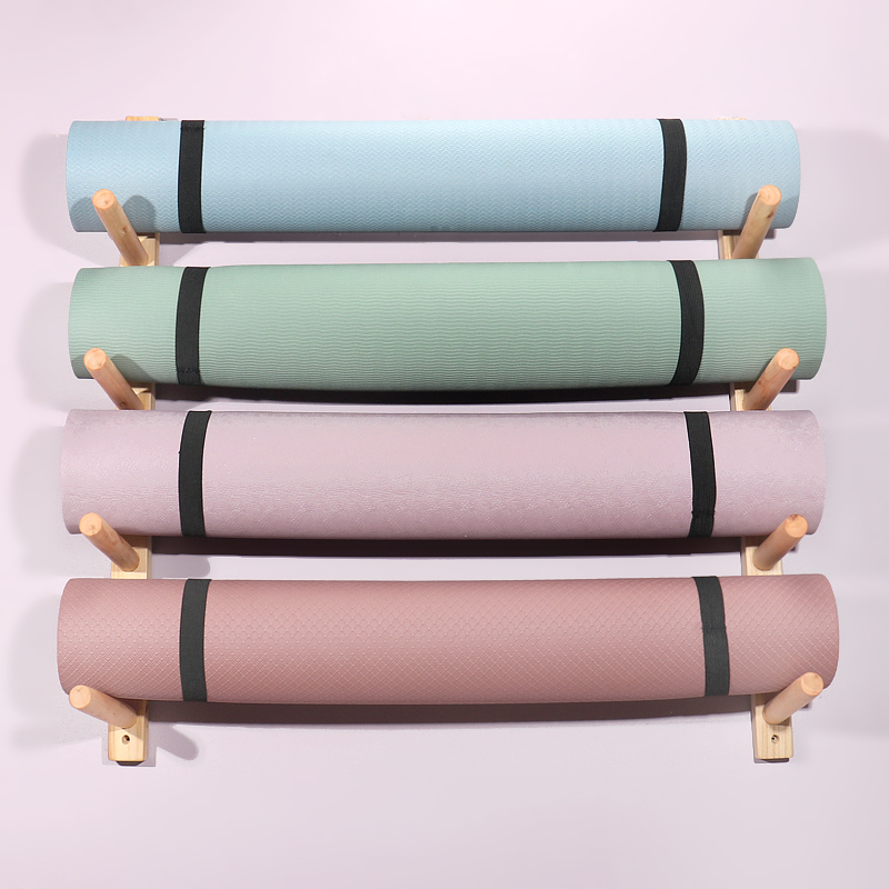 Wooden Yoga Mat Holder Wall Mo - đánh giá và giá Home Gym Yoga Storage