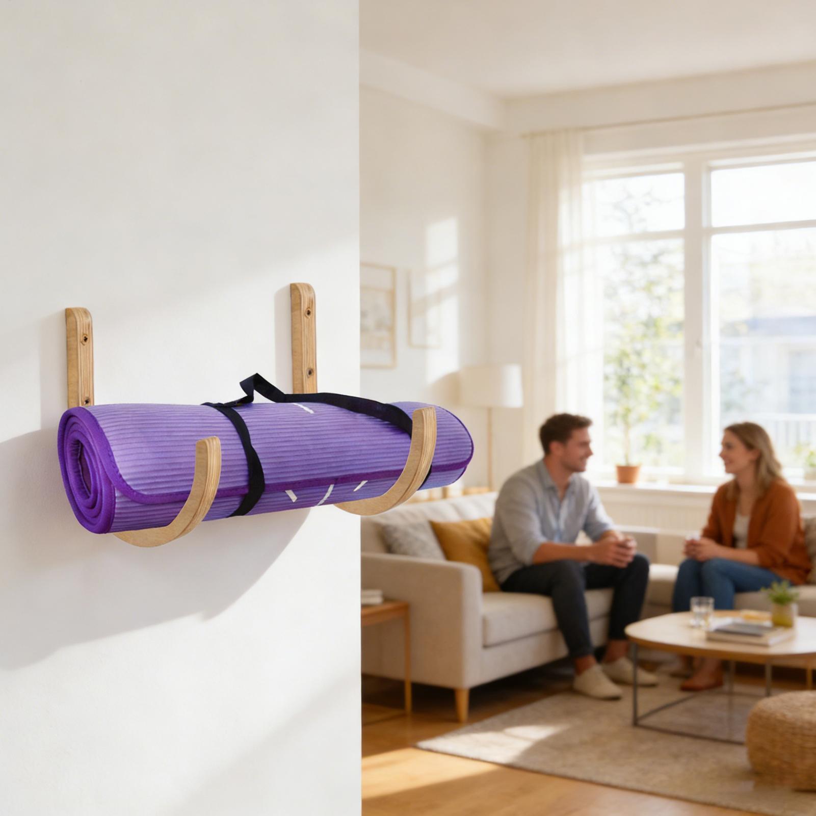 Yoga Mat Holder 2 Pieces Woode - đánh giá và giá Home Gym Yoga Storage