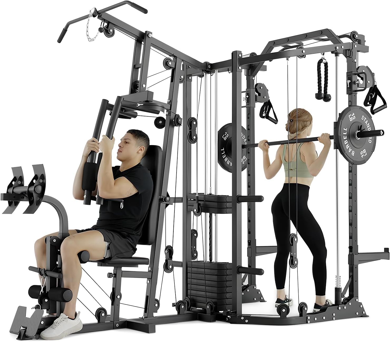 Dual-Station SmithΔ Machine Po - đánh giá và giá Home Gym One Machine