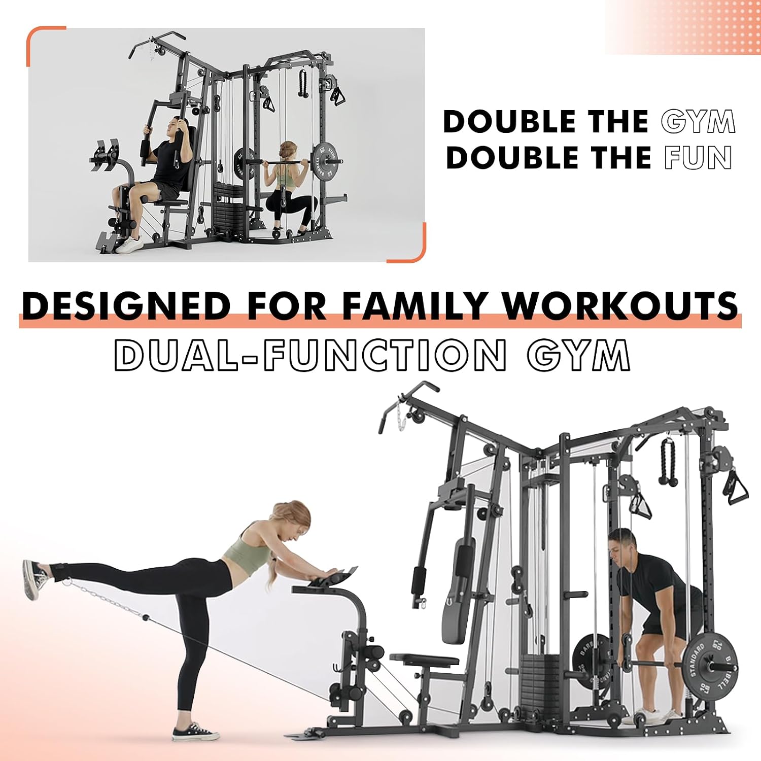 Dual-Station SmithΔ Machine Po - đánh giá và giá Home Gym One Machine
